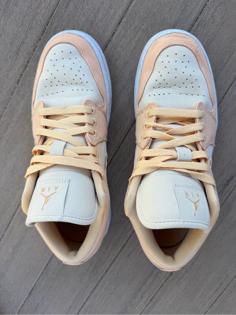 Nike Jordan one Light orange and Cream Low-Top Sneakers - Picture 2 of 9